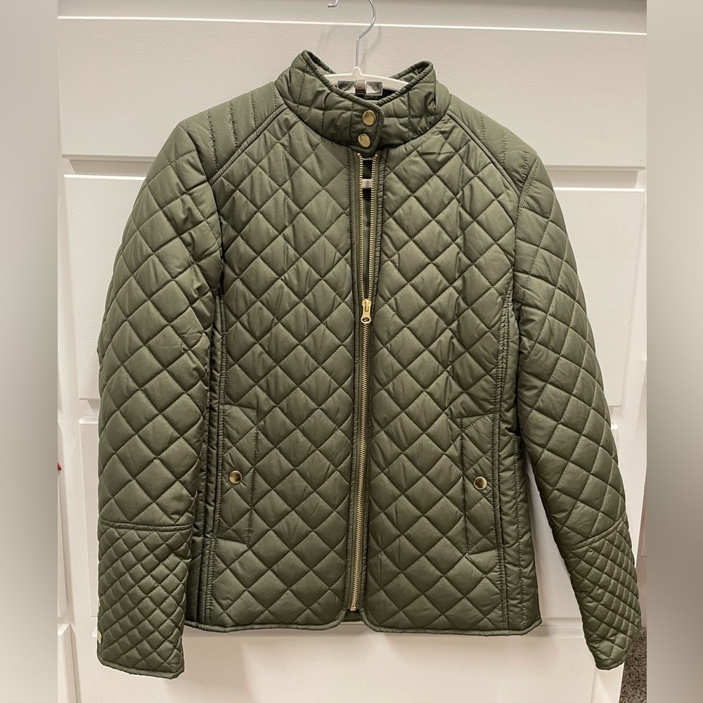 Faded Glory Quilted Army Green Jacket- EXCELLENT CONDITION sz Small